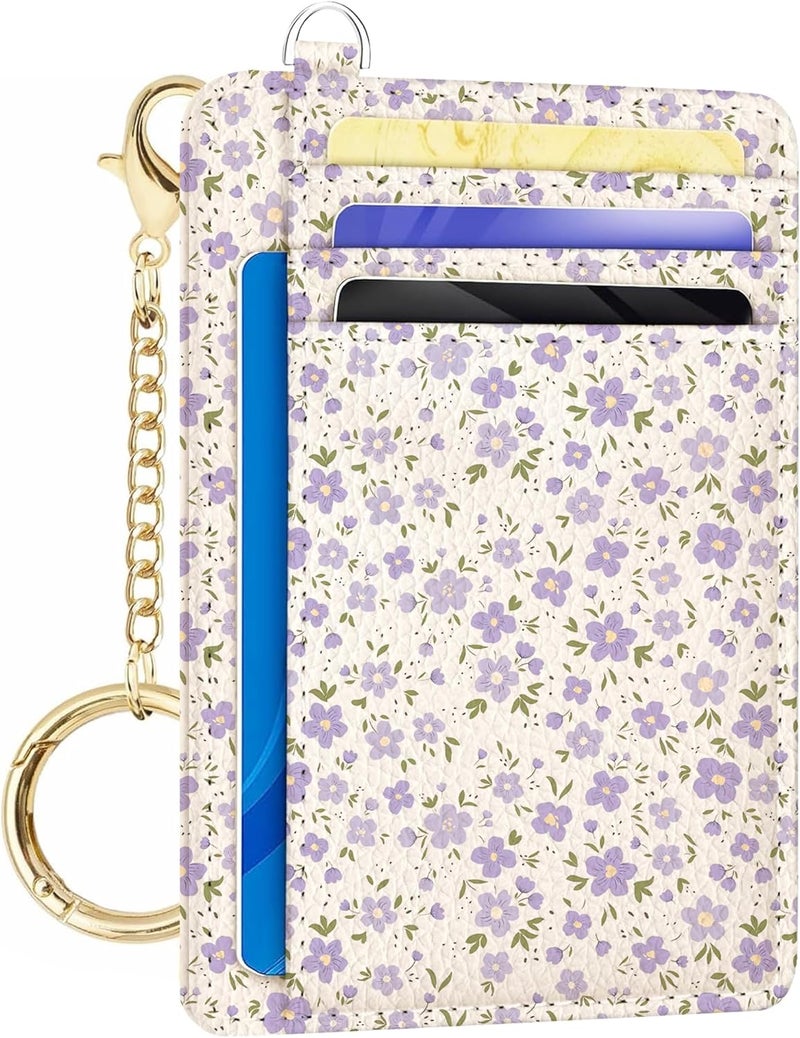 METALPHA Credit Card Holder Slim Wallet, Small Wallets Woman RFID Wallet Women, Front Pocket Cute Funny Mini Thin ID Card holders (romantic violet) - Image 1